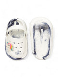 Marble Look Unicorn Applique Anti-Slip Clogs - White