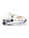 Marble Look Unicorn Applique Anti-Slip Clogs - White