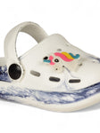 Marble Look Unicorn Applique Anti-Slip Clogs - White