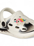 Marble Look Unicorn Applique Anti-Slip Clogs - White