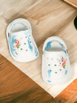 Marble Look Unicorn Applique Anti-Slip Clogs - White