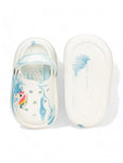 Marble Look Unicorn Applique Anti-Slip Clogs - White