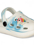 Marble Look Unicorn Applique Anti-Slip Clogs - White