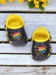 Smily Applique Anti-Slip Clogs - Black