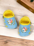 Unicorn Applique Anti-Slip Clogs - Blue