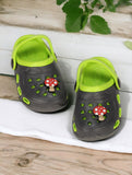 Mushroom Applique Anti-Slip Clogs - Green