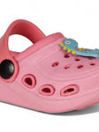 Dinosaur Applique Anti-Slip Clogs - Pink