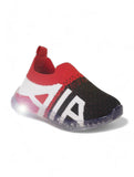 Sports Slip On Shoes With Led Light - Red