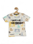 Ocean Print Boys Set - White