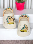 Cartoon Applique Anti-Slip Clogs - Cream