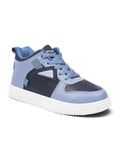 Ankle High Casual Shoes With Laces - Navy Blue