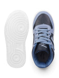 Ankle High Casual Shoes With Laces - Navy Blue