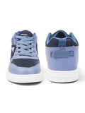 Ankle High Casual Shoes With Laces - Navy Blue
