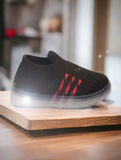 Casual Slip On Shoes With Led Light - Black