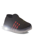 Casual Slip On Shoes With Led Light - Black