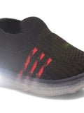 Casual Slip On Shoes With Led Light - Black