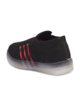 Casual Slip On Shoes With Led Light - Black