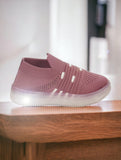 Casual Slip On Shoes With Led Light - Mauve