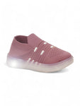 Casual Slip On Shoes With Led Light - Mauve