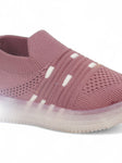 Casual Slip On Shoes With Led Light - Mauve