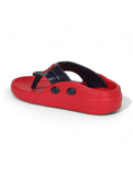 Bear Applique Anti-Slip Slippers - Red