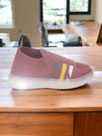 Casual Slip On Shoes With Led Light - Mauve