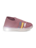 Casual Slip On Shoes With Led Light - Mauve