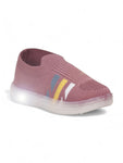 Casual Slip On Shoes With Led Light - Mauve