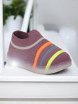 Casual Slip On Shoes With Led Light - Mauve