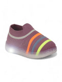 Casual Slip On Shoes With Led Light - Mauve