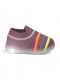 Casual Slip On Shoes With Led Light - Mauve