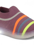 Casual Slip On Shoes With Led Light - Mauve