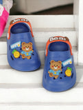 Bear Applique Anti-Slip Clogs - Navy Blue