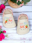 Bear Applique Anti-Slip Clogs - Cream