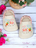 Bear Applique Anti-Slip Clogs - Cream