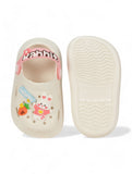 Bear Applique Anti-Slip Clogs - Cream