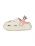 Bear Applique Anti-Slip Clogs - Cream