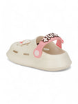 Bear Applique Anti-Slip Clogs - Cream