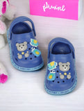 Bear Applique Anti-Slip Clogs - Navy Blue