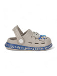 Bear Applique Anti-Slip Clogs - Grey