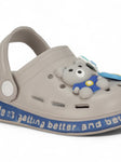 Bear Applique Anti-Slip Clogs - Grey