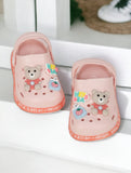 Bear Applique Anti-Slip Clogs - Pink