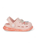 Bear Applique Anti-Slip Clogs - Pink