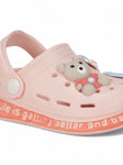 Bear Applique Anti-Slip Clogs - Pink