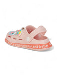 Bear Applique Anti-Slip Clogs - Pink