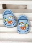 Bear Applique Anti-Slip Clogs - Blue