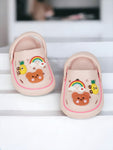 Bear Applique Anti-Slip Clogs - Pink