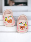 Bear Applique Anti-Slip Clogs - Pink