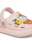 Bear Applique Anti-Slip Clogs - Pink