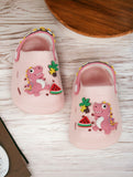 Crocodile Applique Anti-Slip Clogs - Pink